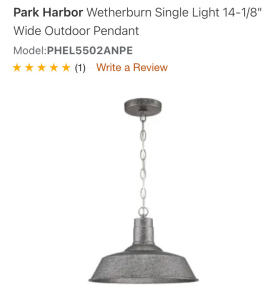 (3) Park Harbor Wetherburn Single Light 14-1/8" Wide Outdoor Pendant