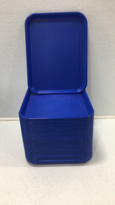 (2) Box Of Blue Plastic Lunch Trays