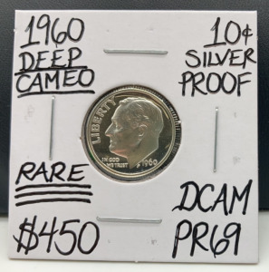 1960 PR69D Cam RARE Deep Cameo Silver Dime