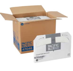 Georgia Pacific Blue Basic 1/2-Fold Toiler Seat Cover White 20 Packs of 250 Count