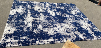121&rdquo;x95&rdquo; Blue White and Grey Rug