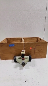 (2) Wooden Crates, Sprinkler