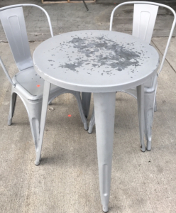 (1) Metal Table (2) Metal Chairs