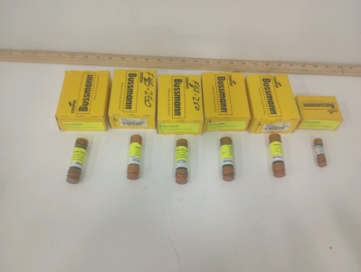 (60) Bussman Various Amp 250-Volt Fuses