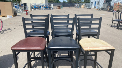 (6) 17&rdquo;x17&rdquo;x44&rdquo; Black Restaurant Bar stools