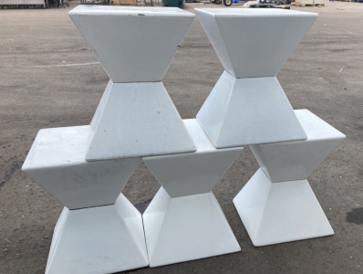 (5) Fiberglass Diamond Side Tables