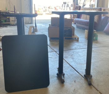 (2) 30&rdquo;x24&rdquo;x42&rdquo; Black Bar Stool Height Restaurant Table