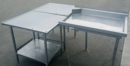 (2) 36" x 30" Stainless steel Restaurant Prep Tables (1) 42" x 32" x 38" Stainless Steel Prep Table