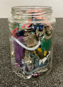 Jar With Assorted Jewelry