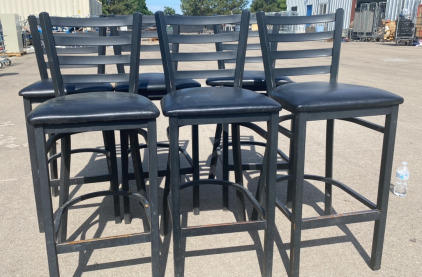 (6) 17&rdquo;x17&rdquo;x44&rdquo; Black Restaurant Bar stools
