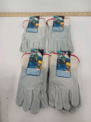 (4) Pairs Of Liberty Glove And Safety Size Small Leather Work Gloves