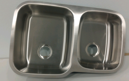 (1) Stainless Steel 16-Gauge Dual Offset 60/40 Kitchen Sink