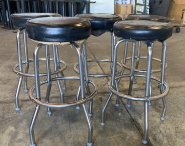 (5) 14&rdquo; Diameter Padded Swivel Bar Stools
