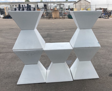 (5) Fiberglass Diamond Side Tables