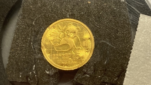 1989 1/20 Oz Panda .999 Gold Round