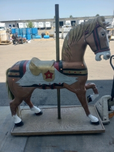 60" x 25" x 78" Wooden Carousel Horse on wood base