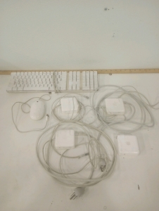 (4) Apple Power Adapter Chargers (1) Apple Keyboard (1) Apple Mouse