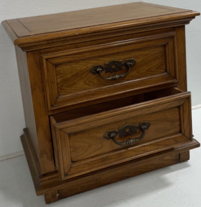 Wooden Side Table With 2 Drawers