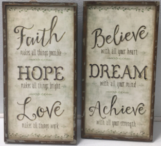 (2) Framed Canvas Quotes