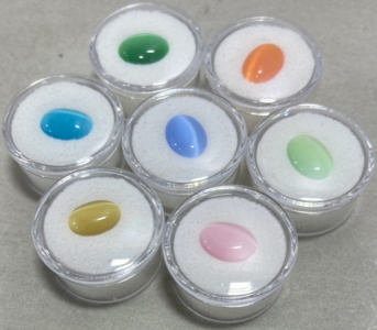 (7) 63.00ct Total Oval Cut And Polished Cats Eye Agate Cabochons