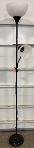 Black Base/White Shade Floor Lamp
