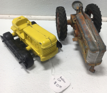 (2) Hubley Tractor Toys