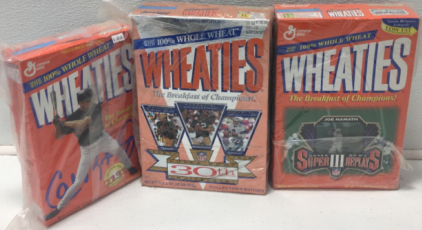 (3) Vintage Sealed Wheaties Sports Boxes