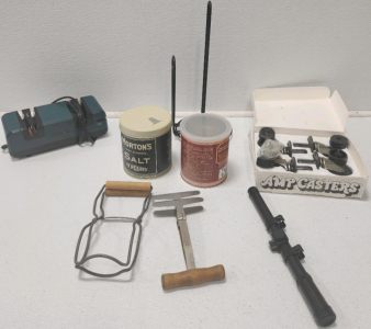 Paper Towel Holder, Caster Wheels, (2) Canisters And More