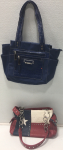 Blue Handbag, Red, White, Blue Handbag