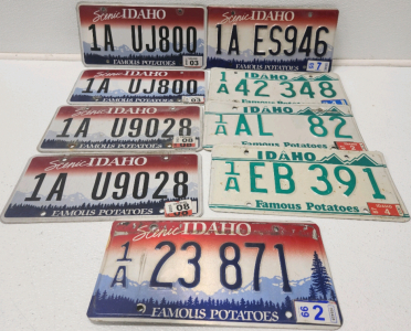 (9) Idaho Lisence Plates