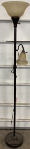 Brown Base/Glass Shade Floor Lamp