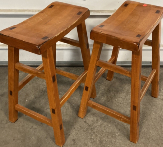 (2) Wood Barstools