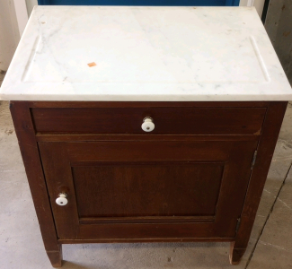 28" x 18" x 18" Vintage Cabinet With Granite Top