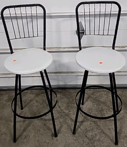 (2) Metal Swivel Chairs