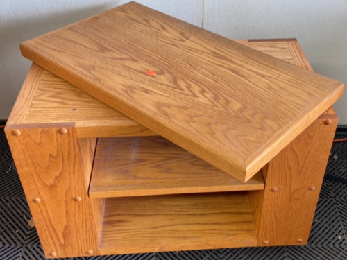 Small Wooden Coffee Table With Lazy Susan Top