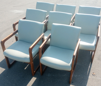 (8) Upholstered Padded Waiting Room Chairs