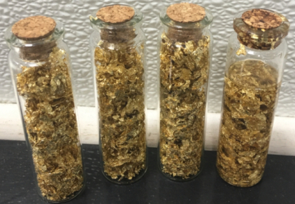 (4) Vials Of Gold Flakes