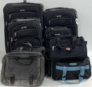 Skyway* 4-Piece Luggage Set, (4) Small Handbags, And Cat Container
