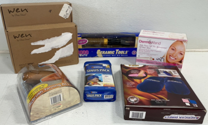 (2) Boxes Or Wen* Hair Products, Ceramic Tools* Hot Hair Brush, Beauty Treatment, Tanning Set, And More!