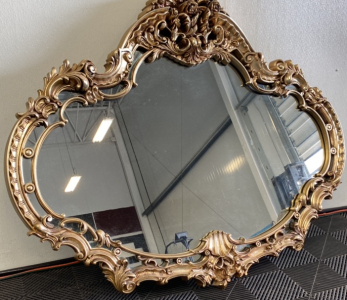 Large Gold Metal Framed Mirror