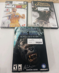 (1) Sealed 2k Sports NBA 2K10 PC Game Kobe Bryant Cover (1) Peter Jackson King Kong PC Game (1) Pirates of the Caribbean PC Game