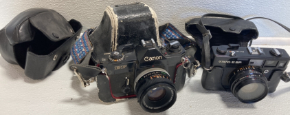 Olympus-35 SP Film Camera, Canon EF Film Camera, Extra Camera Cover/Case