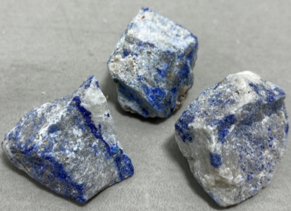 (3) Pieces 379.50 Total Lapis Lazuli High Quality Rough Gemstones For Cabing