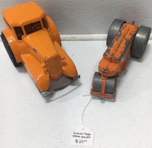 Hubley Steam Roller Toy, Vintage Orange Car Toy
