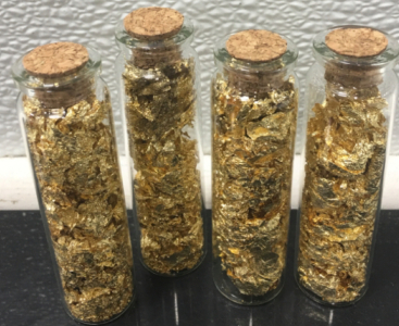 (4) Vials Of Gold Flakes