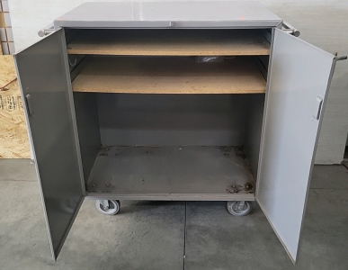 Large Rolling Shelf Storage with Locking Doors