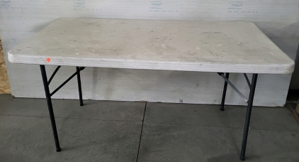 Plastic Table with Metal Folding Legs