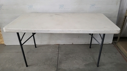 Plastic Table with Metal Folding Legs