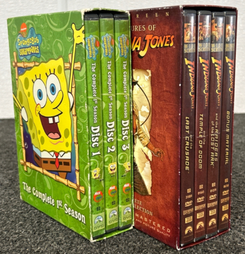 Season 1 of SpongeBob Square Pants and Indiana Jones Movie Collection