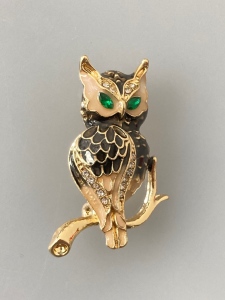 Green Eyed Owl Pin